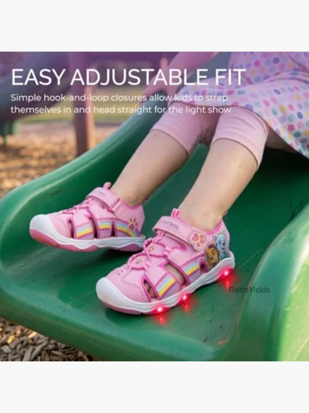Light Up Sandals for Toddler Girls - Paw Patrol Skye Everest Adjustable